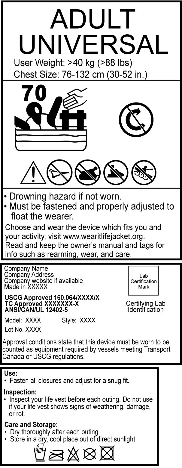 New Life Jacket Label